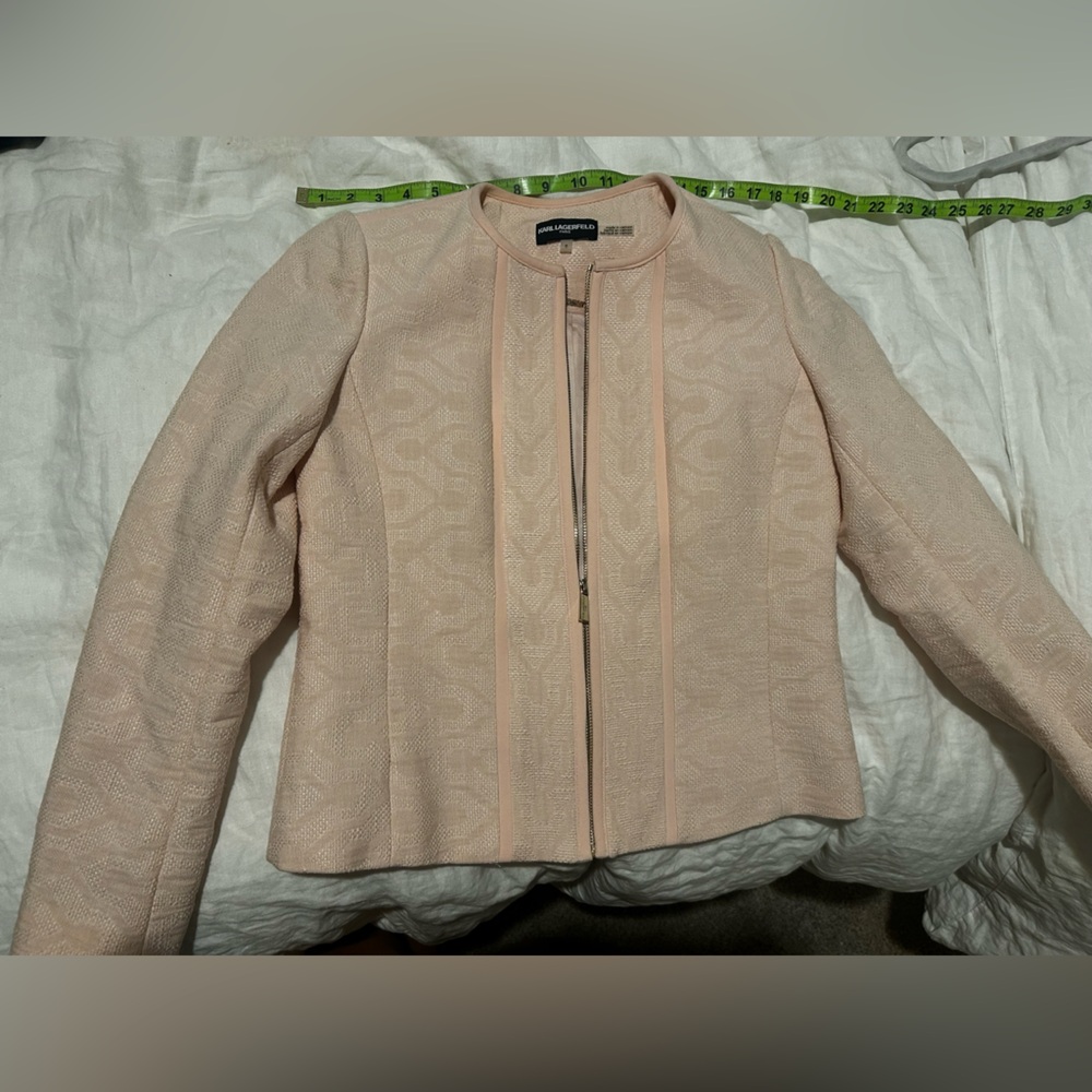 Karl Lagerfeld Textured Pink Blazer